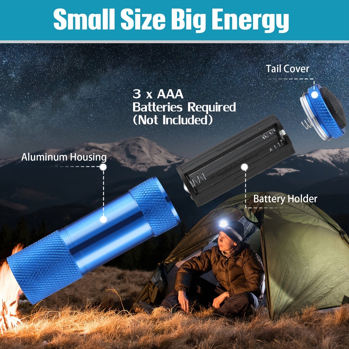 Mini Flashlights Bulk 48 Pack – Bright Aluminum Handheld LED Flashlight with Lanyard, Small Pocket Torch for Party Favors, Emergency, Hurricane, Night Reading, Camping & Hiking (Classic Color)
