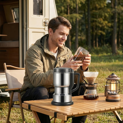 Electric Coffee Grinder 300W 25000RPM – 8-Blade Stainless Steel Spice & Grain Mill for Coffee Beans, Nuts, Spices | Home, Cafe & Camping