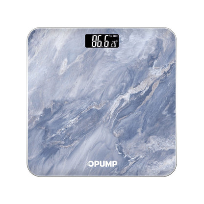 OPUMP Bathroom Scale 400lb – Highly Accurate Digital Body Weight Scale with Backlit LED Display, Batteries Included, Measures up to 400lb/180kg, Multiple Colors – Black Marble, Bronze, Sapphire & More