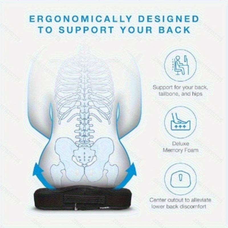 2pcs Memory Seat Lumbar Pad, Sedentary Waist Pad, Rear Cushion, Driver Booster Cushion. for All Models, Office Seats