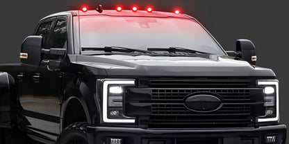 Solar Powered Cab Roof Lights for Trucks – 5pcs Wireless LED Clearance Lights with Motion & Vibration Sensor, No-Drill Install, Universal Fit for Car & Truck