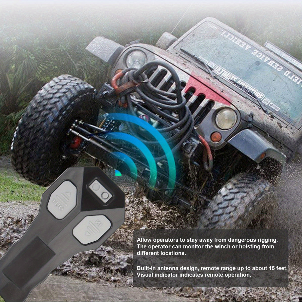150ft Long Range Winch Remote Control Kit with 2 Remotes and 12V Switch Handset for Truck, ATV, SUV