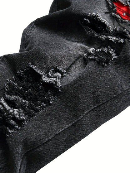 Women's Jeans - Black Distressed Stretch