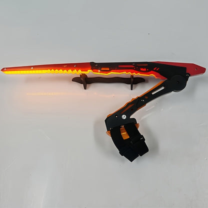 LED Mantis Knife Cyberpunk Light Up Acrylic Prop – Luminous Blade for Halloween Costume Cosplay Sci-Fi Role Play Party, Rechargeable Red & Blue Single or 2pcs Set for Men & Women