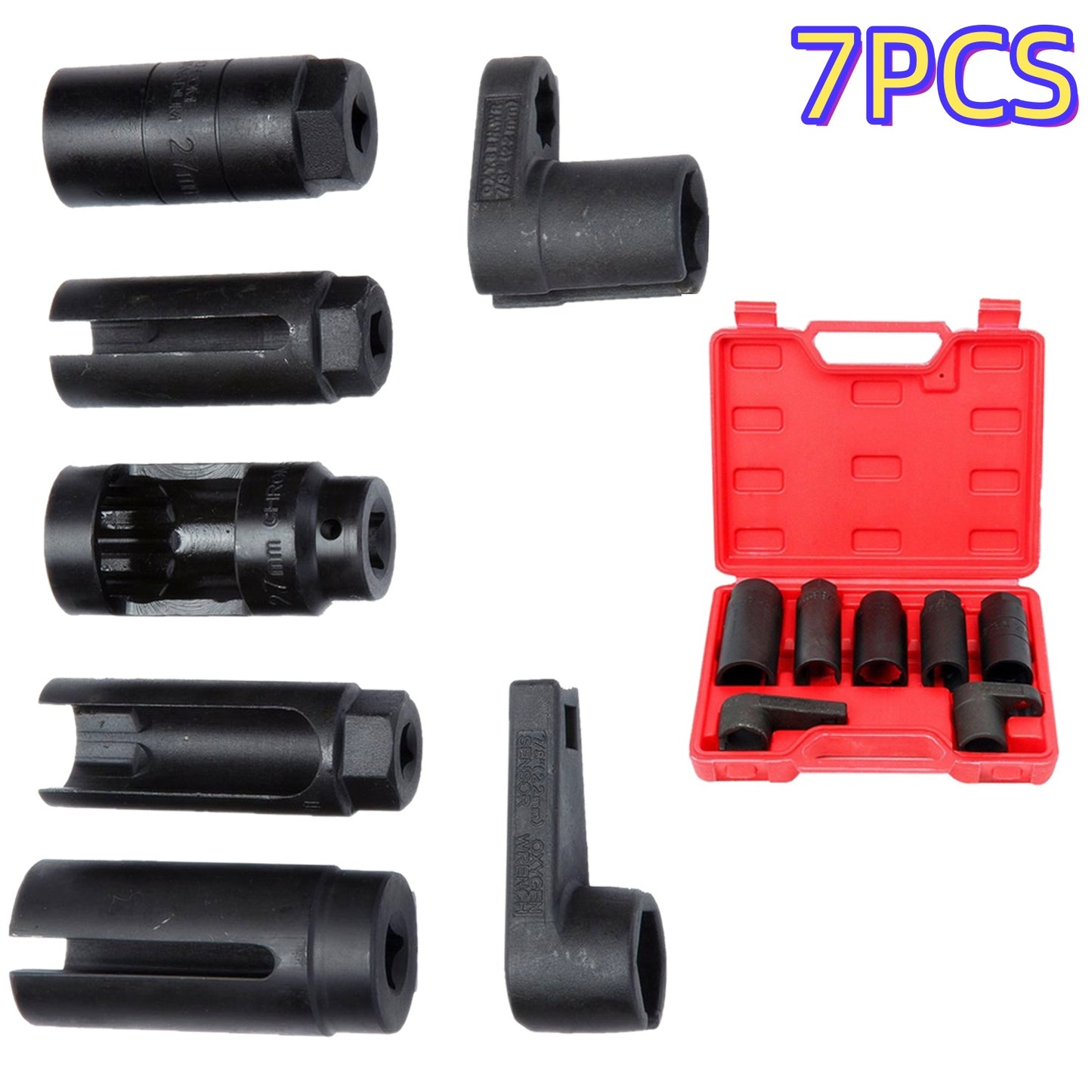 Oxygen Sensor Socket Set – Professional Removal & Installation Tool Kit for All Vehicles, Universal 22mm Slotted Design, Multiple Drive Sizes, Mechanic-Grade Auto Repair Socket Wrench
