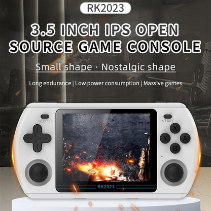 Retro Handheld Game Console Powkiddy RK2023 3.5 Inch IPS RK3566 Quad-Core 8-Hour Battery Dual TF Card HDMI Output Linux Emulator Portable Gaming Device