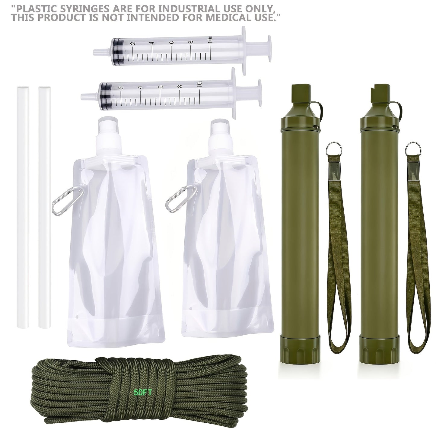 Portable Water Filter Straw for Camping, Hiking & Backpacking – 0.2 Micron Filtration, Filters Up to 10000 Gallons, BPA-Free Survival Water Purifier
