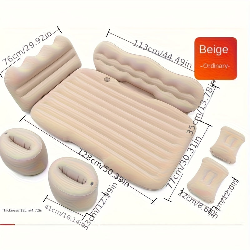 Inflatable Bed, Convenient Car Inflatable Bed - Including Storage Bag And Tool Kit, High Aesthetic And Comfortable Inflatable Car Bed, Outdoor Inflatable Bed, Car Additions, Soft And Skin Friendly Plush Folding Design