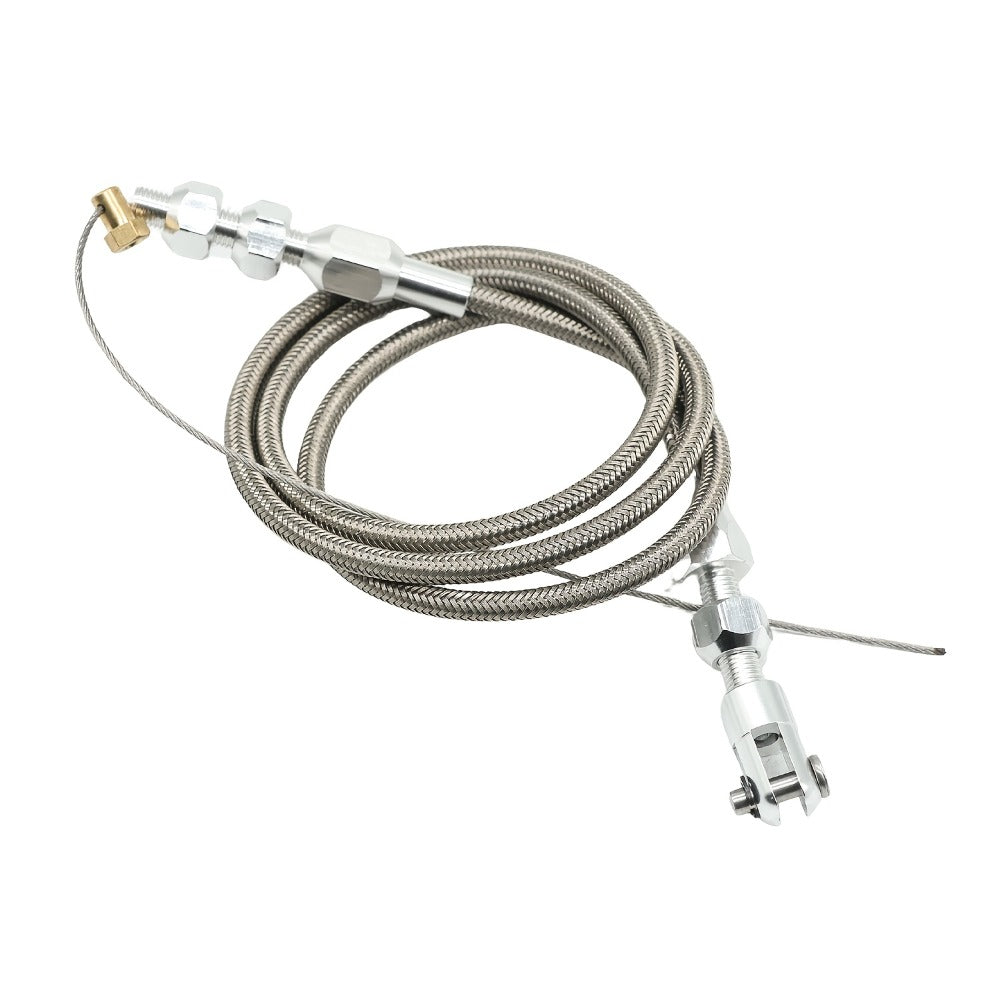 Throttle Cable Stainless Steel 24 Inch – Universal U-Cut-to-Fit Carburetor Throttle Cable for Ford Mustang 302 5.0L, GM & Most Carbureted Vehicles