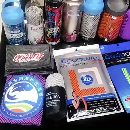Neck Cooling Towels 8-Pack – Soft Breathable Sport Towels for Neck & Face with Carabiner Clips & Carry Bag, Multi-Color Chilling Towels for Running, Yoga, Climbing, Gym & Travel