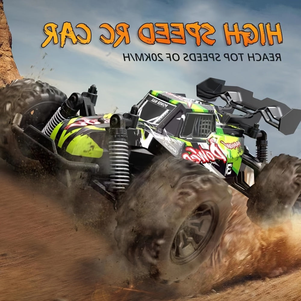 4WD RC Monster Truck for Kids with LED Lights High-Speed All-Terrain Remote Control Off-Road Car Toy for Boys Girls Ages 6+ – Outdoor Backyard Racing Birthday Christmas Gift