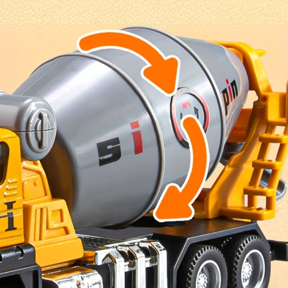 Die-Cast Construction Vehicle Toy Set – Mini Alloy Excavator, Dump Truck, Cement Mixer & Crane Trucks for Toddlers Boys Ages 3+, No Battery Needed, Birthday Christmas Gift