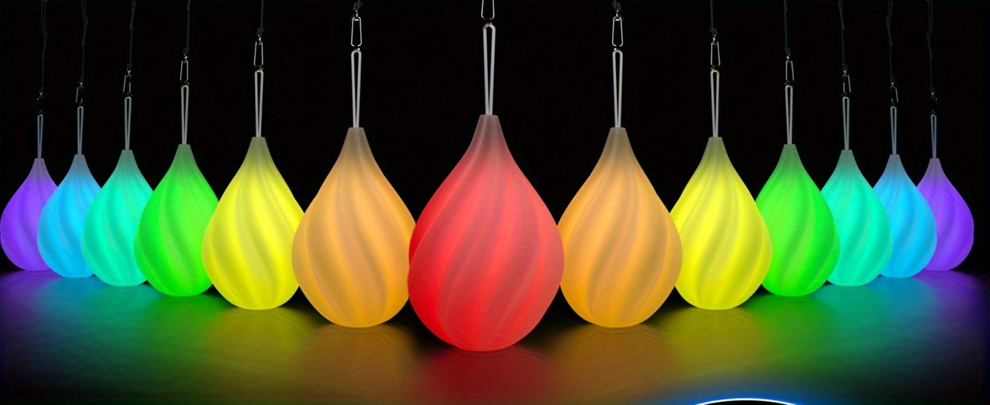 Glow Poi Balls LED Spinning Set 1 Pair – Rainbow Fade & Strobe Light Up Poi for Beginners & Professionals Flow Arts Dance Rave Festival Performance Toy Gift