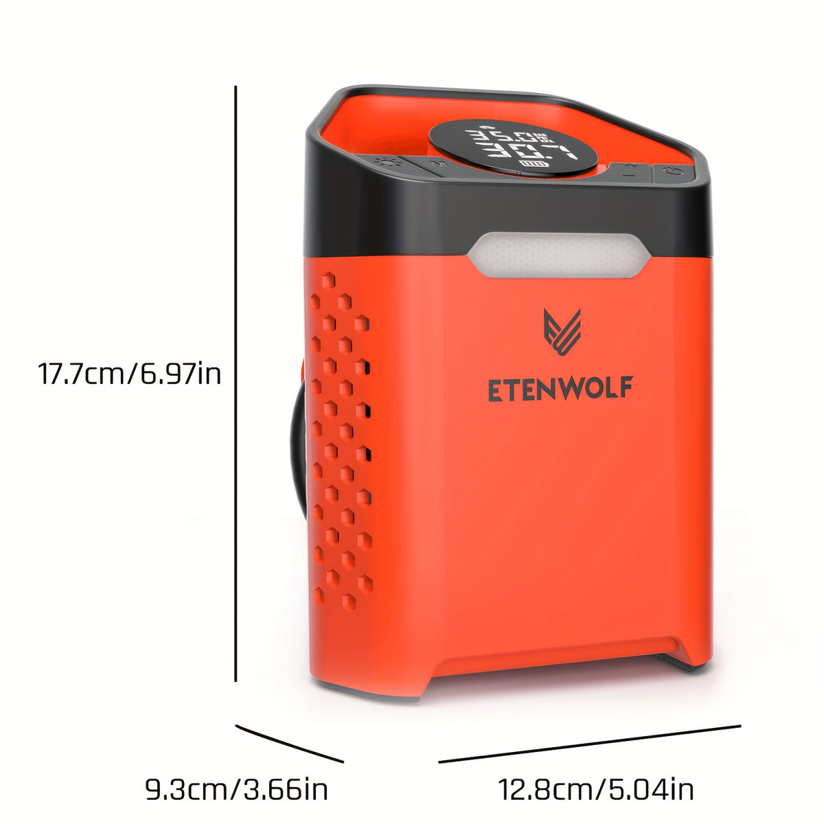 ETENWOLF Portable Air Pump for Car Tires & Tire Inflator Air Compressor | 1 Min Fast Inflation, 100% Duty Cycle, Heavy Duty, USB Charging, Digital Display, Rechargeable Battery