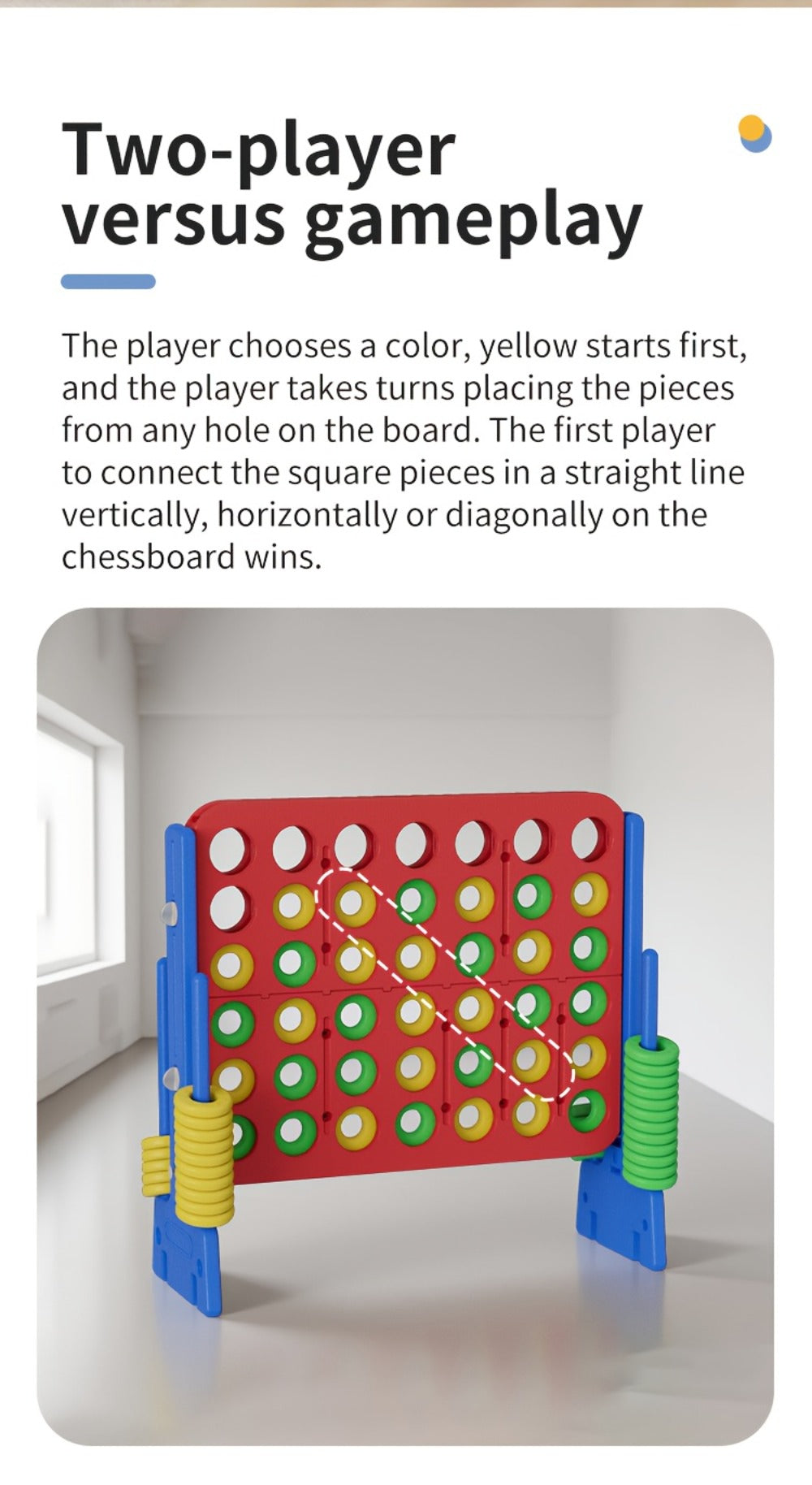 Height Adjustable Giant Connect 4 Game 33–37 Inch – Jumbo 4-in-a-Row Outdoor Yard Game with Quick Release Slider for Teens, Adults & Families, Indoor Outdoor BBQ Birthday Party Tailgate Game Set, Blue Red