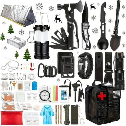 Outdoor Multifunctional Tool Kit 212 260 Piece Professional Camping Gear Bag for Men Women Hiking Hunting Adventure Gift Black Green Khaki