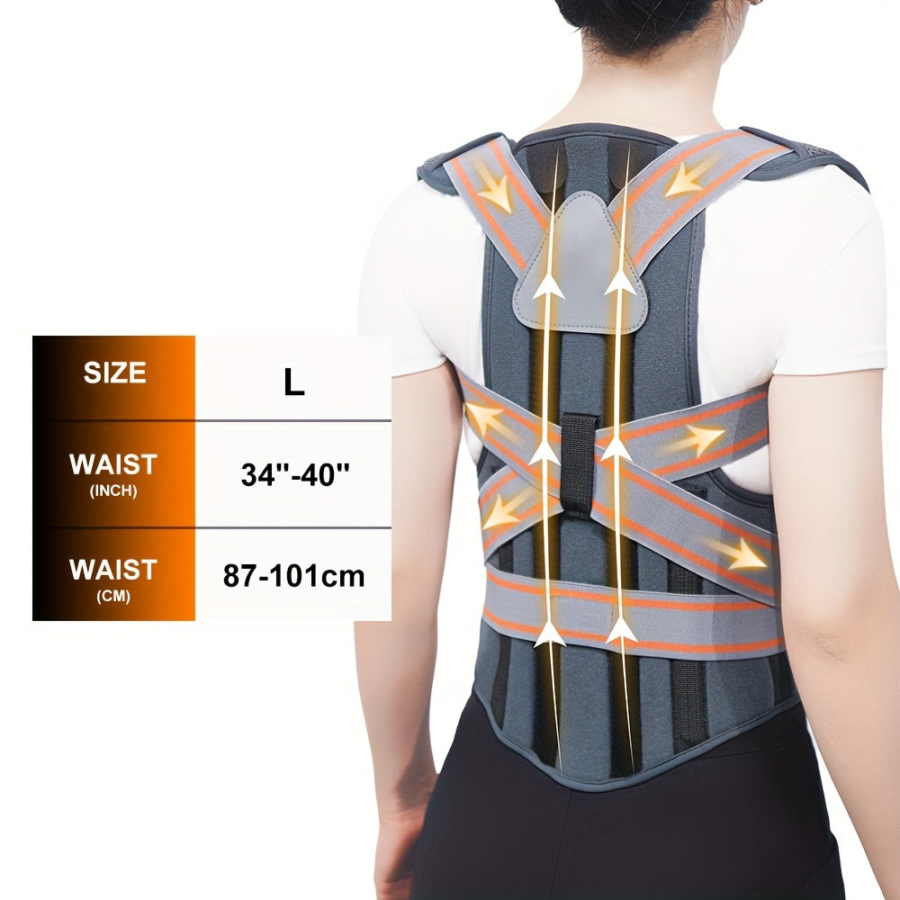 Posture Corrector for Women & Men – Breathable Adjustable Shoulder Back Brace Straightener, Full Back Support for Posture Improvement, Spine Alignment & Upper Back Pain Relief, Sizes S to XXL