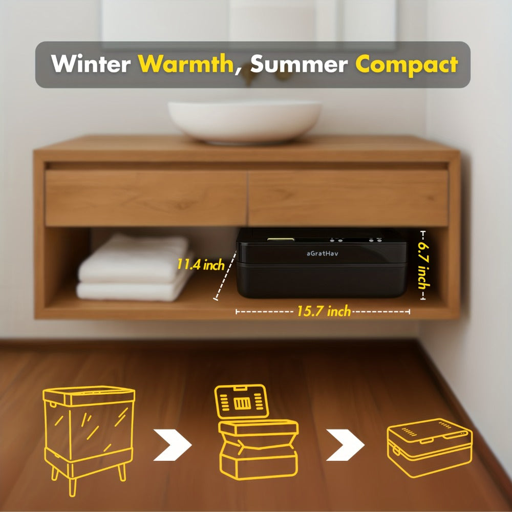 Electric Towel Warmer 35L Large Capacity Foldable Blanket Warmer with Timer & Drying Mode – Fast Heating Towel Bucket for Bathroom, Spa & Salon, Includes 6 Tablets, White