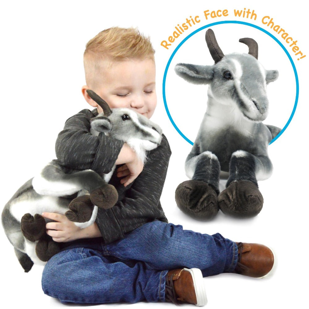 Stuffed Animal Pygmy Goat Plush 18 Inch – Patrick the Pygmy Goat Soft Cuddly Toy by Viahart, CPSIA Safe, Perfect Birthday Gift for Kids & Farm Animal Lovers