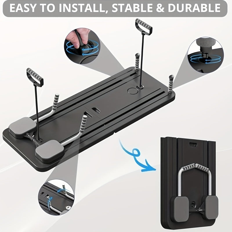 ABS Pilates Slide Board 8-in-1 Foldable – Abdominal & Core Strength Training Home Gym Equipment, Portable Multi-Function Fitness Board for Full Body Workout