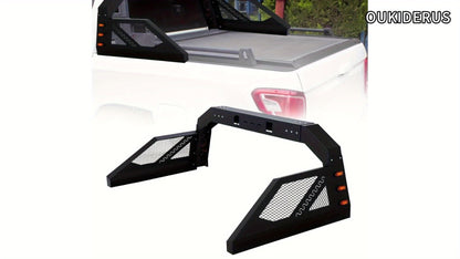 Truck Roll Bar Chase Rack – Heavy-Duty Steel, Adjustable & Extendable, Universal Fit for Pickup Trucks, Mounts Lights Spare Tire & Accessories