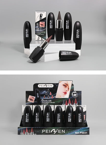 Waterproof Eyeliner Set 6 Colors Smudge-Proof Transfer-Proof Cream Liner Kit - Long-Lasting All-Day Wear for Eyes & Lips, Black Brown Reddish Brown Shades, Daily Party Makeup Gift for Women