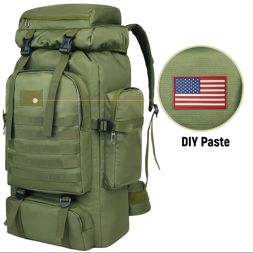 Military Hiking Backpack 80L – Tactical 3-Day Assault Pack Oxford Fabric DIY System for Camping Hunting Travel Unisex