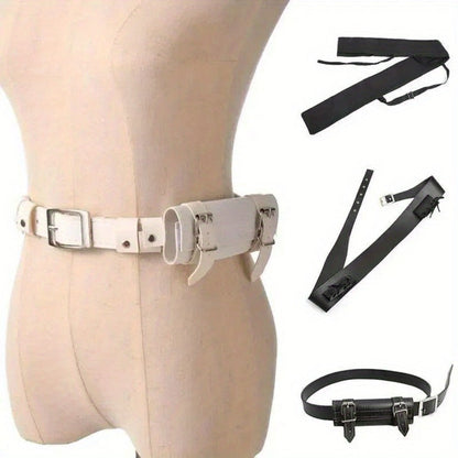 Samurai Sword Belt Holder – Japanese Katana Waist Holster for Anime Cosplay, Medieval Costume Prop, Real-Size Sabre Sleeve Carrier for Adults, Black & White