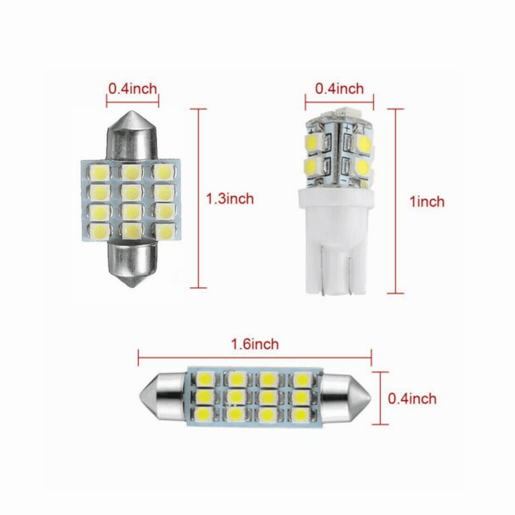 40PCS Car LED Combination Set 12V-T10 Width Indicator Dual Pointed Reading Light,Car Interior Combination LED Map Door Dash Gauge Instrument Concierge, White