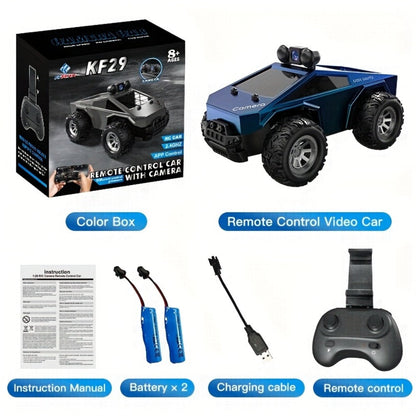 RC Off-Road Pickup Truck 1:28 Scale with 480P HD Camera | 2.4GHz App Control & Virtual Reality Function | 2 Rechargeable Batteries | Monster Truck Toy for Adults Kids
