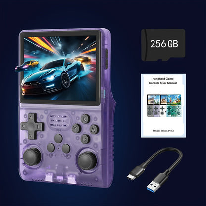 R40S PRO Handheld Retro Game Console 256GB – 3.5 Inch IPS Screen Portable Emulator with Linux System, Pocket Video Game Player for Travel, Christmas & Birthday Gift for Gamers