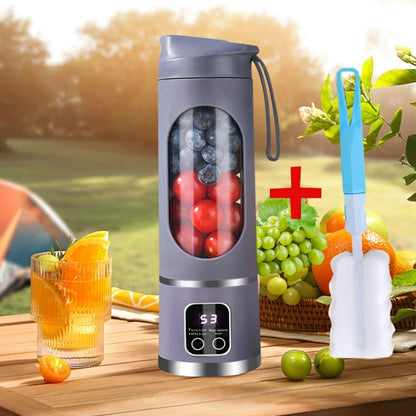 Portable Juicer USB Rechargeable with LED Display - Handheld Personal Blender for Smoothies, Juice & Ice Crush, Li-Ion Battery Powered Mini Juicer Cup for Home, Gym, Travel & Outdoor, Multiple Styles