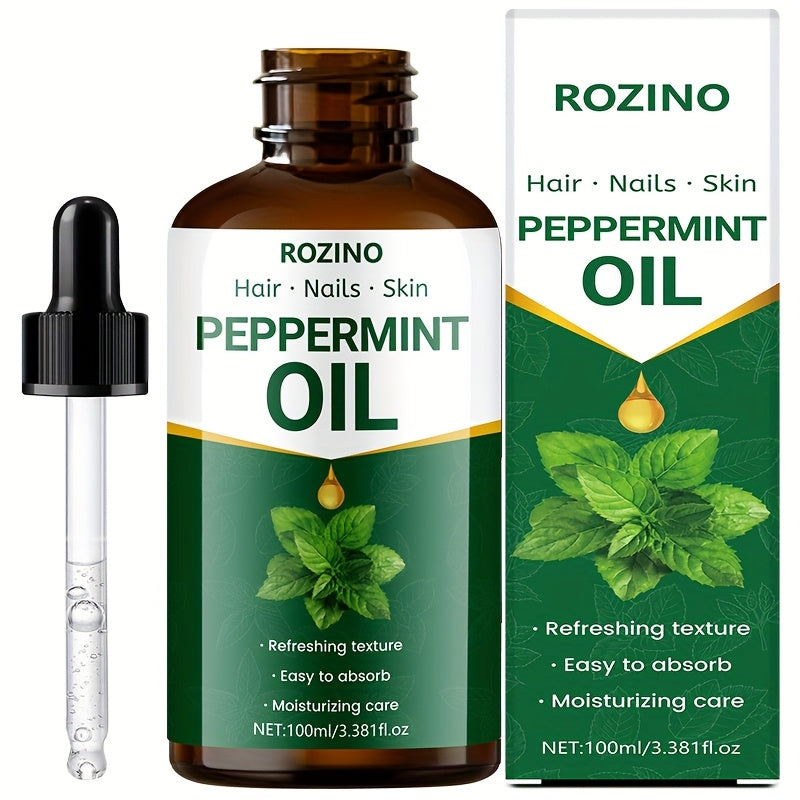 Peppermint Essential Oil 100% Pure Plant-Derived 100ml — Multipurpose Cooling Oil for Massage, Aromatherapy, Scalp & Hair Care, Skin, Nails, Face & Body, Diffuser & Shower Use