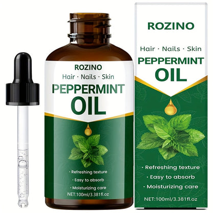 Peppermint Essential Oil 100% Pure Plant-Derived 100ml — Multipurpose Cooling Oil for Massage, Aromatherapy, Scalp & Hair Care, Skin, Nails, Face & Body, Diffuser & Shower Use