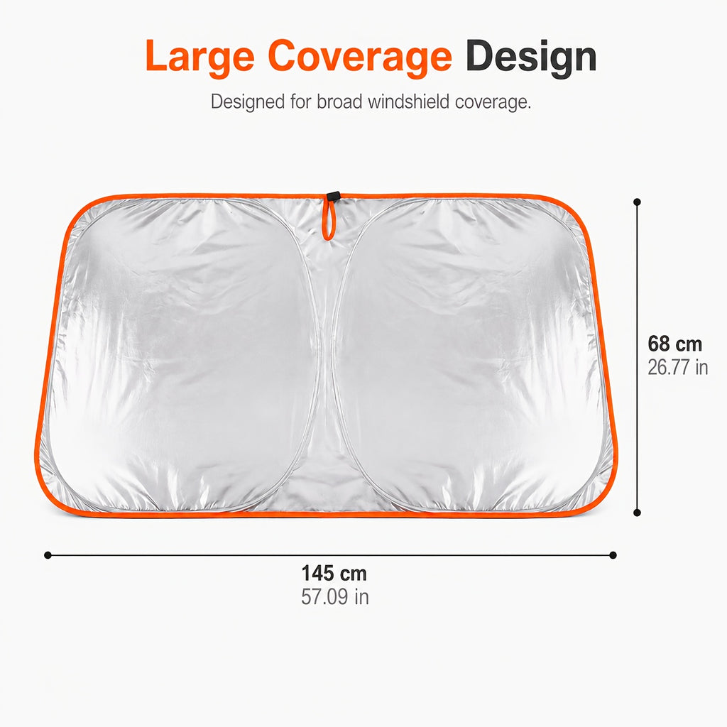 2026 New Portable Insulated Sunshade, a One-Piece Car Sunshade, Is a Titanium Silvery Upgraded And Thickened Sunshade Designed Specifically for Car Front Windshields. It Effectively Blocks Sunlight, Is Easy to Install