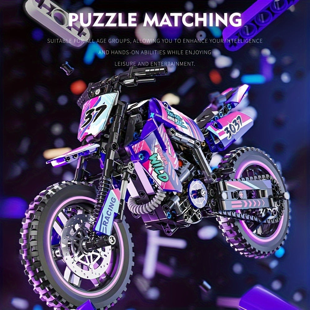 Motorcycle Building Block Set 476 Pcs Collectible Motorbike Display Model Brick Kit for Adults Teens – STEM Engineering Toy, Unique Birthday Christmas Gift for Motorcycle Enthusiasts Ages 14+