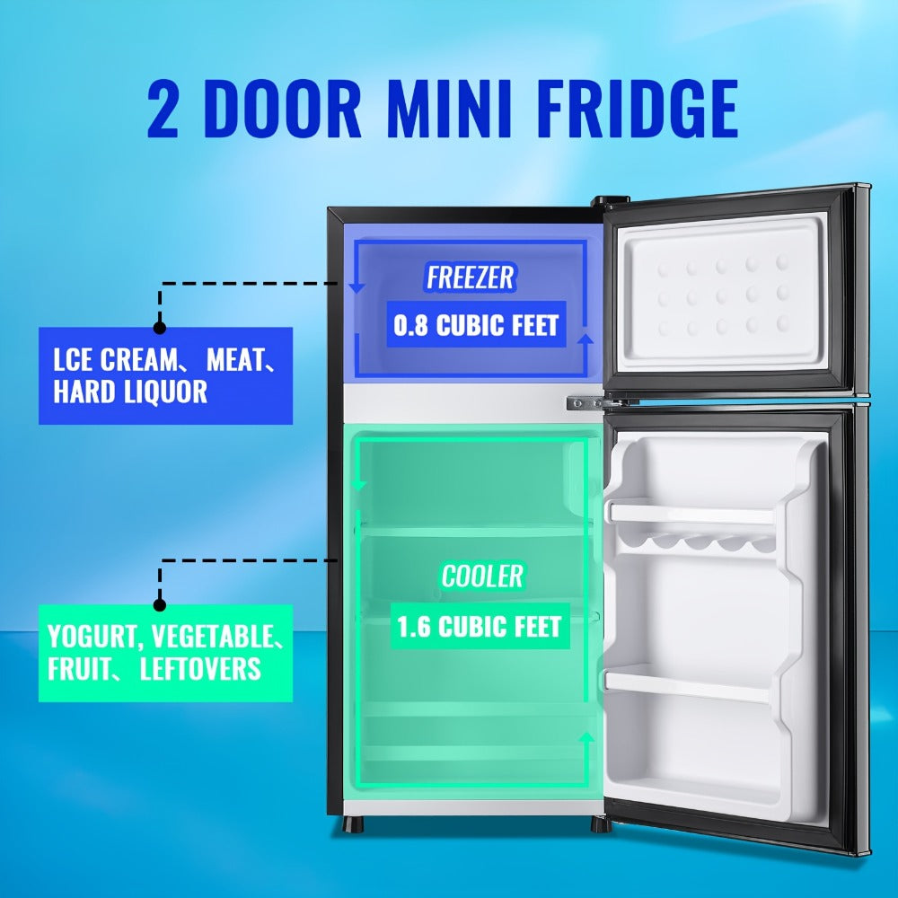 Compact Refrigerator, 3.2 Cu Ft Single Door Mini Fridge with 4-Layer Storage, Removable Shelves, Crisper Drawer & Adjustable Temperature – Quiet Energy-Efficient Small Fridge for Dorm, Office, Apartment and Bedroom