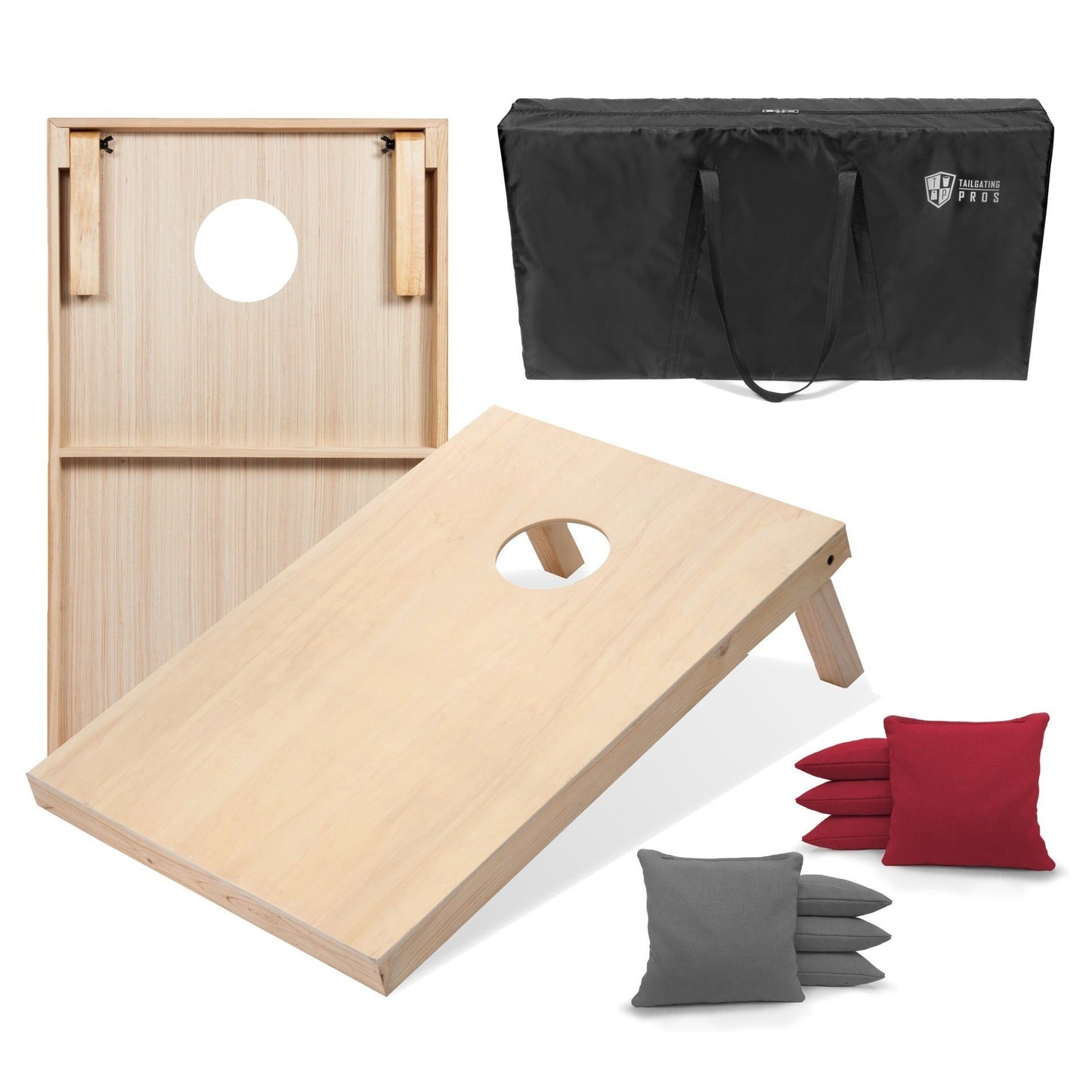 Regulation Cornhole Board Set 4x2 Solid Wood ACA Standard with 8 Bean Bags Carrying Case Tote Outdoor Yard Tailgate Party Game 13 Color Options