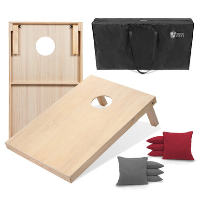 Regulation Cornhole Board Set 4x2 Solid Wood ACA Standard with 8 Bean Bags Carrying Case Tote Outdoor Yard Tailgate Party Game 13 Color Options
