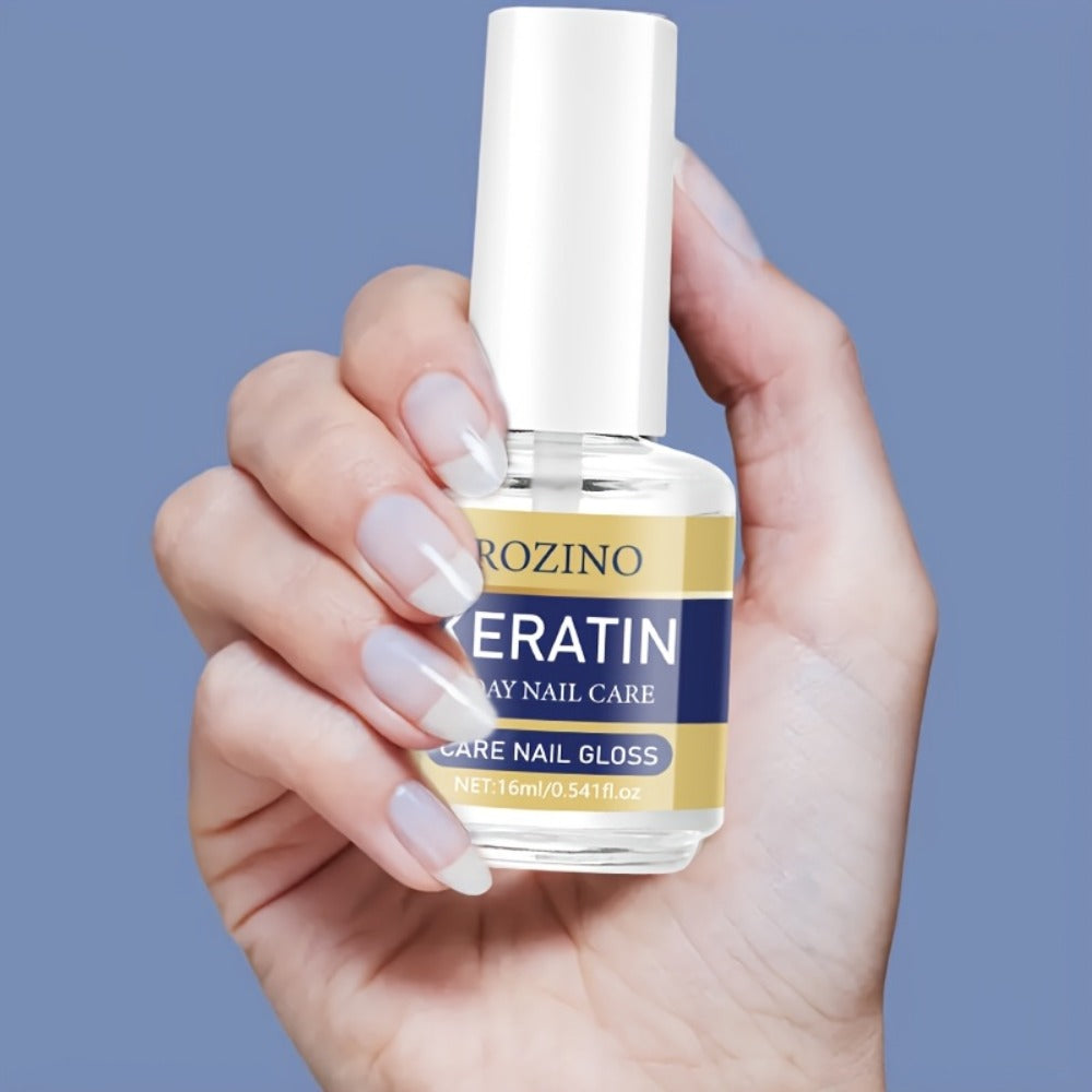 Keratin Nail Polish Strengthener 3pcs – Aloe Vera & Lavender Moisturizing Treatment for Dry Brittle Peeling Nails, Instant Hydration, Korean Skincare Formula, Natural Nail Care for Hands & Fingernails