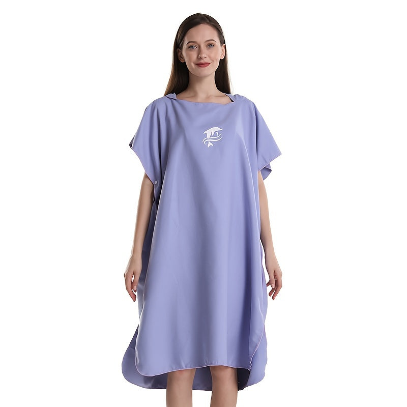 Quick-Dry Surf Poncho Towel Robe - Microfiber Beach Wrap with Shark Graphic, Super Absorbent Changing Robe for Swimming, Surfing & Travel, One Size Fits All, Machine Washable