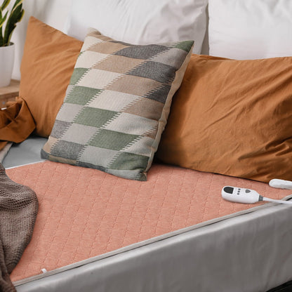 Electric Mattress Pad Heated Bed Warmer 63"x31" - 9 Heat Settings, 4 Auto Shutoff Modes, Rapid Warming, LED Controller, ETL Certified, Machine Washable, Low EMF, Winter Comfort Gift, Brown & Grey