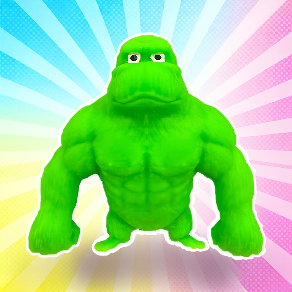 Stretchy Gorilla Fidget Toy Squishy Squeeze Monkey – PVA Sponge Sensory Stress Relief Toy for Kids & Adults, 5 Colors, Easter Basket Stuffer, Christmas Stocking Stuffer, Party Favor