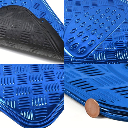All-Weather Car Floor Mats Full Set, Metallic Chrome Non-Slip Heavy-Duty Universal Fit Floor Liners for Cars SUVs Trucks, Front & Rear Shiny Automotive Carpet Protection in 6 Colors