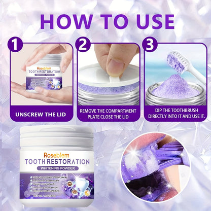 Tooth Repair Mineral Powder with Natural Purple Coating – 2-Pack Remineralizing Tooth Powder for Sensitive Teeth, Gum Protection, Fresh Breath & Daily Oral Care for Adults and Teens