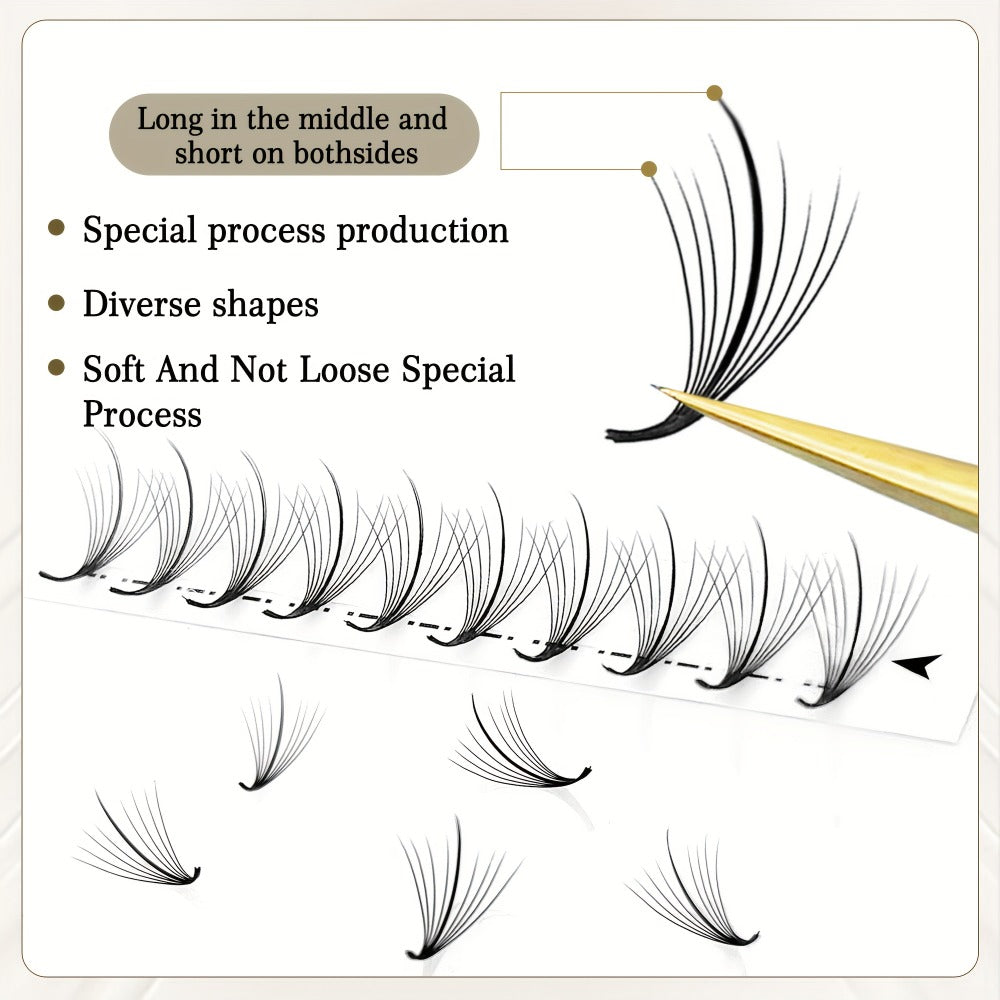 120-Fan Tray Premade Volume Lash Extensions 5D 7D 9D Wispy Faux Mink Eyelash Extensions C D Curl Mix 8-15mm Fluffy Pointy Base Individual Lashes for DIY Beginners Natural Look