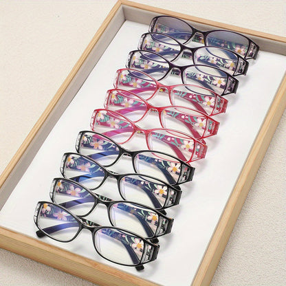 Reading Glasses 10-Pack Classic Rectangular Frames – High-Grade Readers for Men & Women, Seniors, Teachers & Students, Strengths 1.0–4.0x, Bulk Value Set