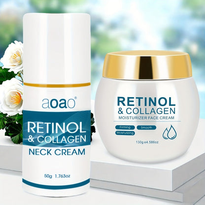 Retinol & Collagen Moisturizer Face Cream with Hyaluronic Acid & Vitamin E, Hydrating Firming Anti-Aging Day & Night Cream for All Skin Types, Hypoallergenic Neck & Face Moisturizer – 130g