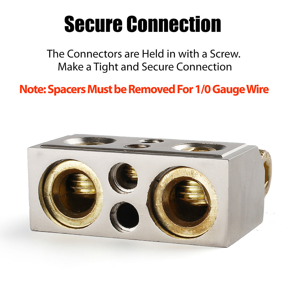 1 Pair Dual 1/0 4 8 10 Gauge Positive & Negative Battery Terminal Connectors with Spacer Shims for Auto Car Marine Boat