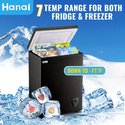 Chest Freezer, Compact Mini Deep Freezer with 7-Level Temperature Control (-11.2°F to 50°F), Low Noise R600a Compressor, Removable Basket – 3.8 Cu Ft Upright Freezer for Dorm, Apartment, Garage & Home Kitchen